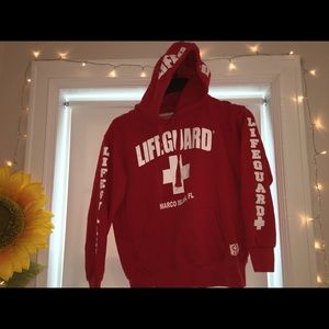 “Marco Island, FL” Red Lifeguard Hoodie